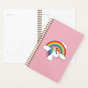 Agenda Unicórnio e Arco-íris com Nuvens Kawaii
