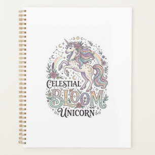 Agenda Unicórnio Flor Celestial Unicórnio Tipografia Veto