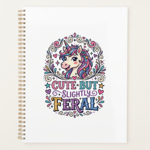 Agenda Unicórnio Fofo mas Ligeiramente Feral Fundo Branco
