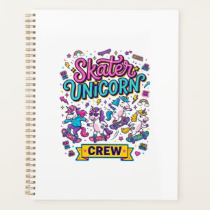 Agenda Unicórnio Skater Unicórnio Tripulação Estilo Retro