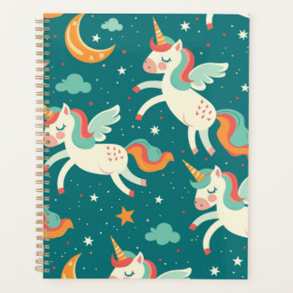 Agenda Unicórnio Verde para Crianças