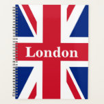 Agenda Union Jack London ~ British Flag Planner<br><div class="desc">Bandeira do Reino Unido da Grã-Bretanha Excelente e da Irlanda Norte com o texto de Londres. Deixe como está,  personalize o texto ou faça vazio.</div>