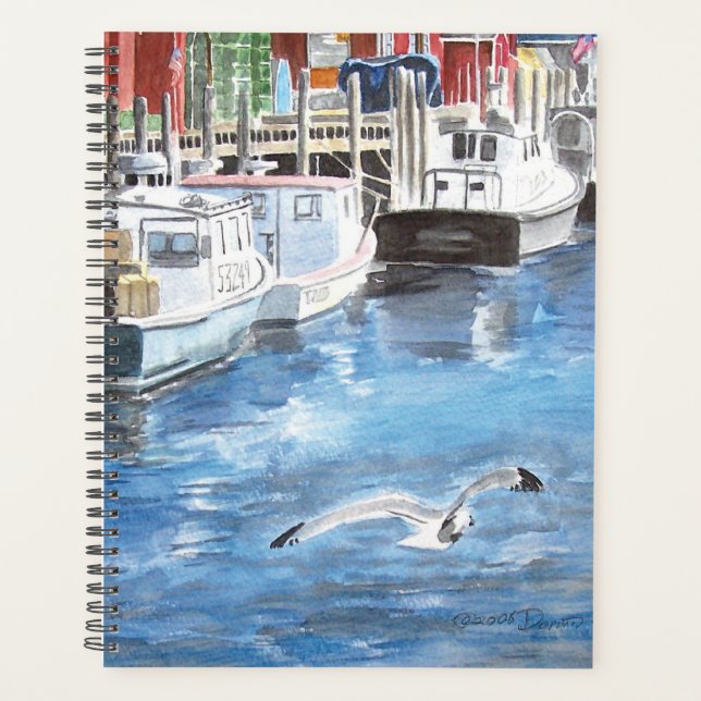 Agenda Union Wharf Portland, Maine Watercolor (Frente)