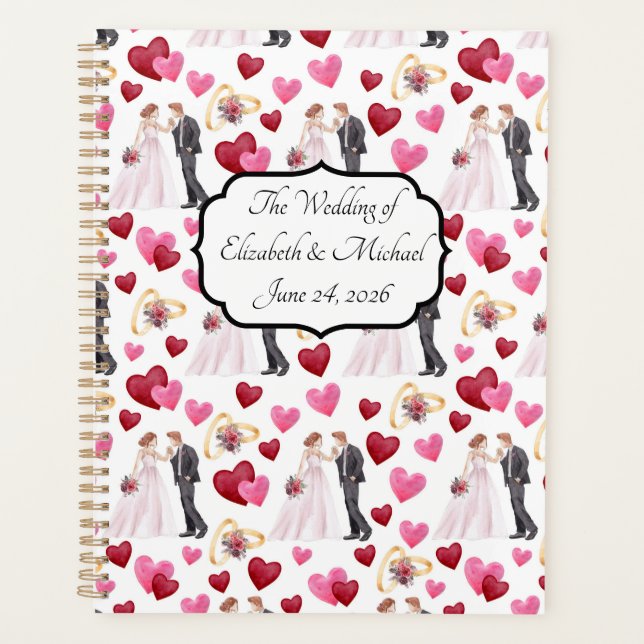 Agenda Unique Wedding Planner for the Bride & Groom  (Frente)