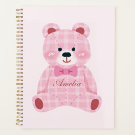 Agenda Ursinho Gingham Rosa