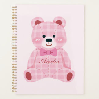 Agenda Ursinho Gingham Rosa