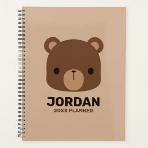 Agenda Urso Castanho Bonito com Nome Personalizado