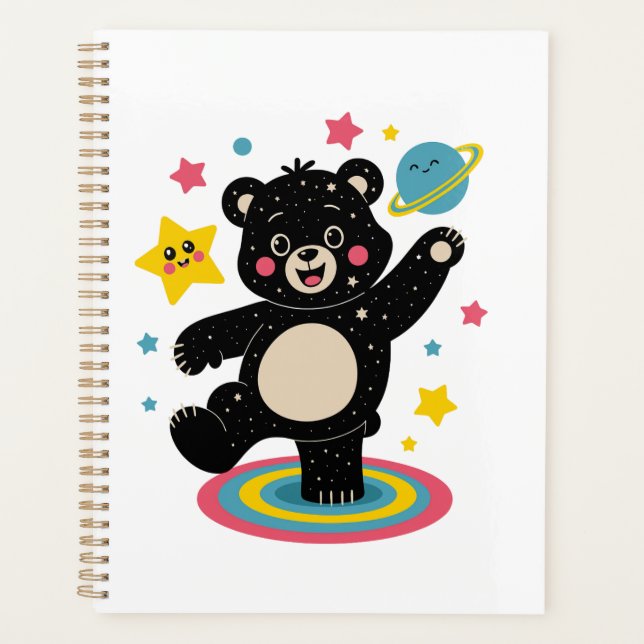 Agenda Urso Cósmico com Estrelas e Planetas - Espaço Cóni (Frente)