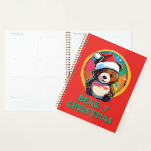 Agenda Urso de Natal Bonito Adorável Kawaii Chibi