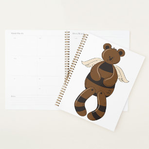 Agenda Urso de Teddy Castanho e Bonito com Asas Anjos