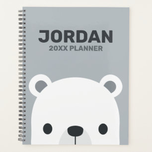 Agenda Urso Polar Bonito com Nome Personalizado
