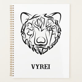 Agenda Urso Tribal Negro e Branco
