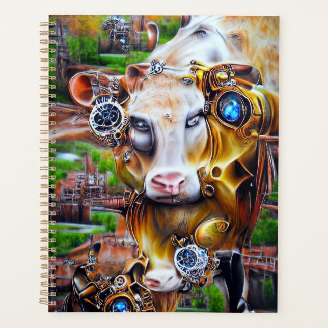 Agenda Vaca Cibernética Steampunk (Frente)