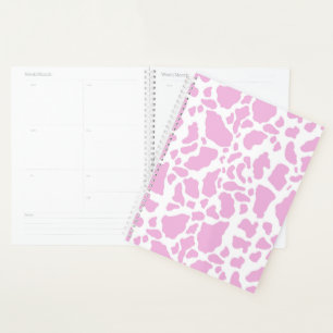 Agenda Vaca Rosa Mancha Padrão de Impressão Animal