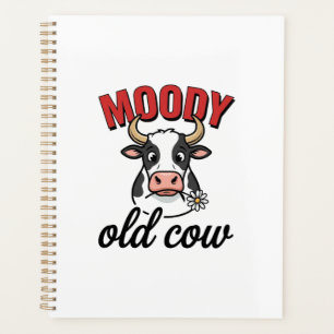 Agenda Vaca Velha Mal-Humorada Camisa Vintage Engraçada d