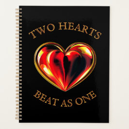 Agenda Valentine Two Hearts Beat As One Twin Flame Black
