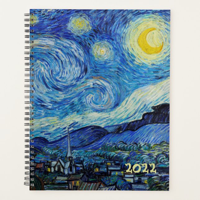 Agenda Van Gogh Starry Night Painting Semanalmente Mensal (Frente)
