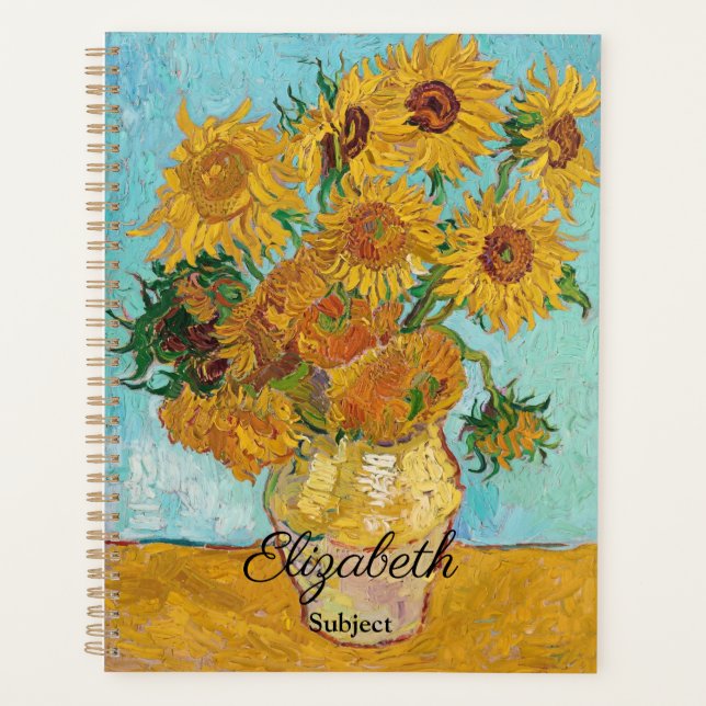 Agenda Van Gogh Sunflowers Yellow Flowers  Floral  (Frente)