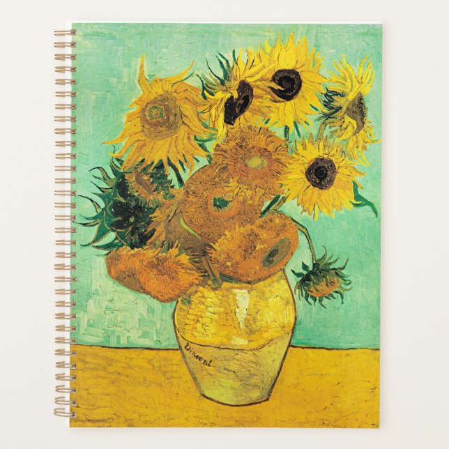 Agenda Van Gogh - Vaso com 12 Girassóis (Frente)