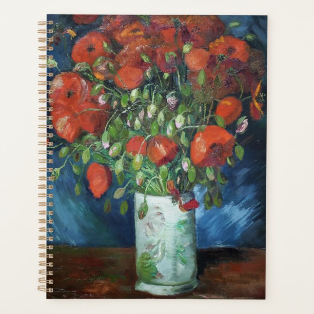 Agenda Vase with Poppies 1886 by Vincent van Gogh (Frente)