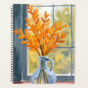 Agenda Vaso de Flores de Outono Aquarela