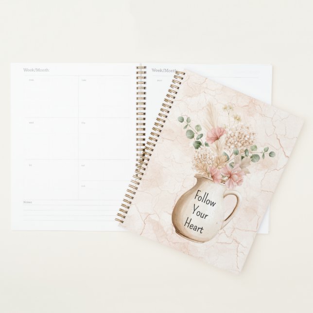 Agenda Vaso de Flores Rosa Bege (Exibição)