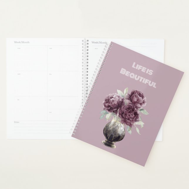 Agenda Vaso de Flores Roxas Bonitas (Exibição)