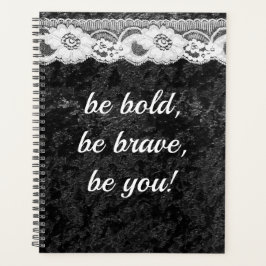 Agenda Velvet Lace Glam Jewelry Planner BW