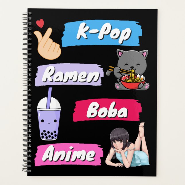 Agenda Ventilador da cultura de Pop, Pop, Ramen, Boba e A (Frente)