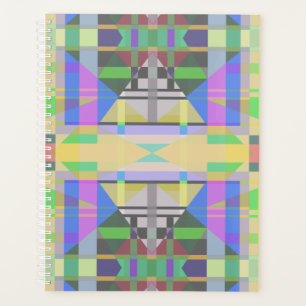 Agenda Verde Amarelo Azul Roxo Geométrico