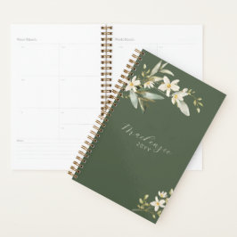 Agenda Verde Elegante Floresta Selvagem Verde Verde