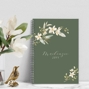 Agenda Verde Elegante Floresta Selvagem Verde Verde