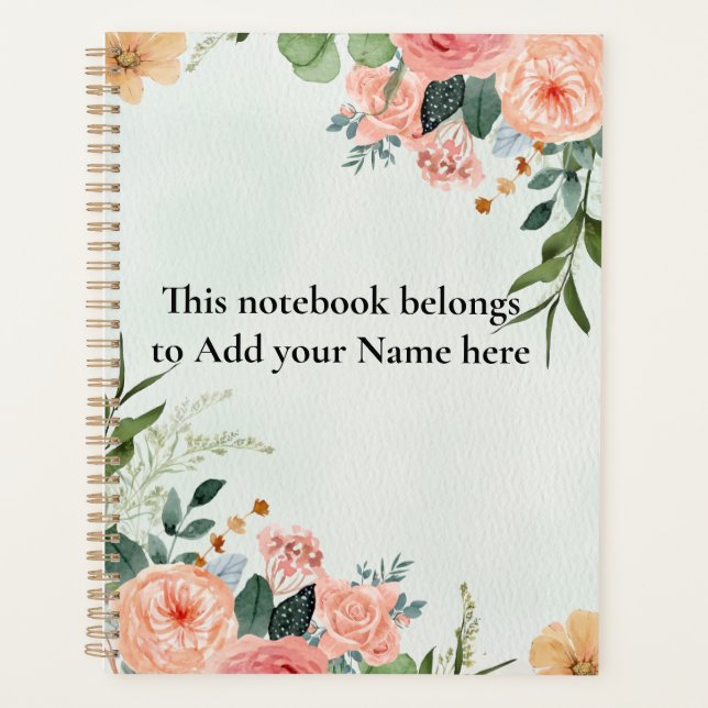 Agenda verde floral (Frente)
