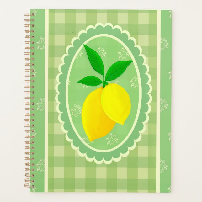 Agenda Verde-Primavera amarelo-limão-ensolarado (Frente)