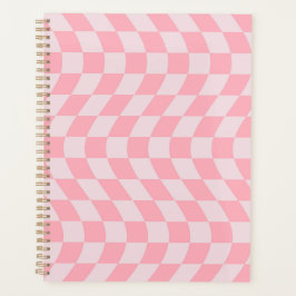 Agenda Verificação Wavy Retro Checkerboard Lilac Rosa Ver