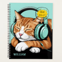 VERIFIQUE MEO Gato Marrom com Fones de Ouvido – Pe