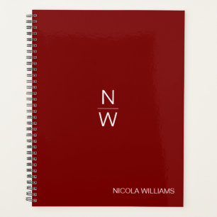 Agenda Vermelho Escuro Simples e Moderno Profissional