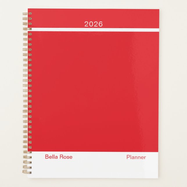 Agenda Vermelho Vibrante Minimalista (Frente)