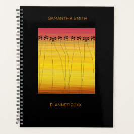 Agenda Verões tropicais e silhuetas de coco