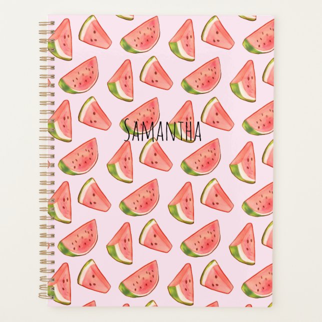 Agenda Verões: Watercolor Watermelon Slices (Frente)