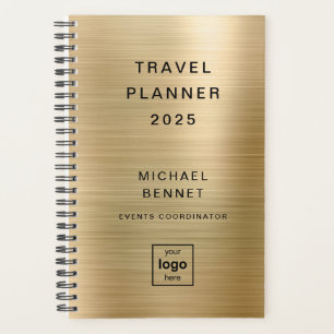 Agenda Viagem Dourado monograma personalizado