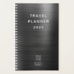 Agenda Viagem preto monograma elegante<br><div class="desc">Monograma Elegante Planner Viagem Negro.</div>