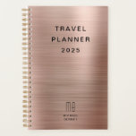 Agenda Viagem Rosa de monograma elegante<br><div class="desc">Planner de Viagem de Rosa de Monograma Elegante.</div>