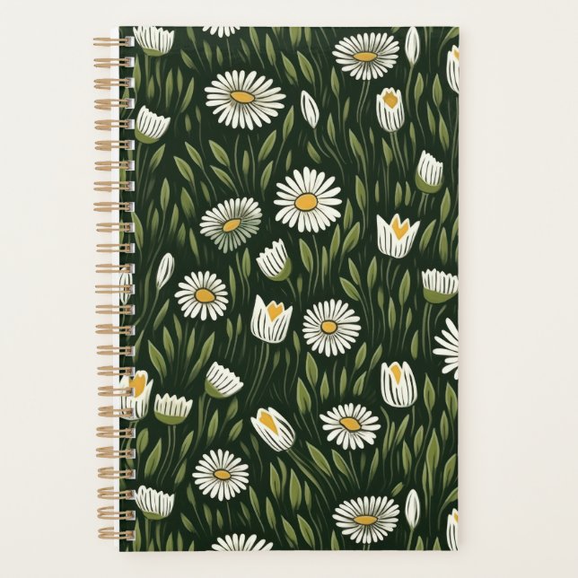 Agenda Vibrant Daisy Pattern with Lush Green Accents (Frente)