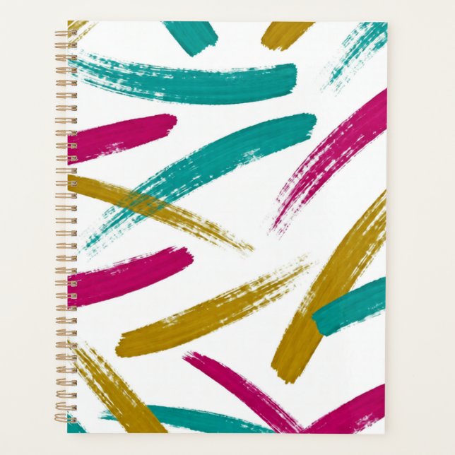 Agenda Vibrant Strokes,Teal, Magenta & Mustard pattern (Frente)
