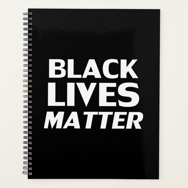 Agenda Vidas Negras Importam a tipografia moderna branca  (Frente)