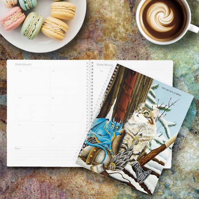 Agenda Viking Cat Blue Dragon (Criador carregado)