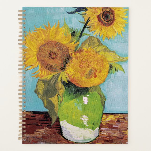 Agenda Vincent Van Gogh - Três girassóis em um vaso (Frente)