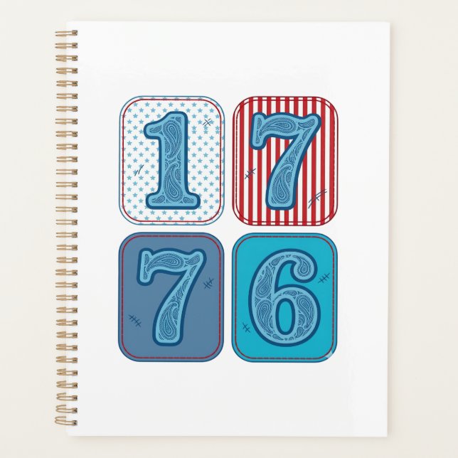 Agenda Vintage 1776 Remendo Patriótico (Frente)