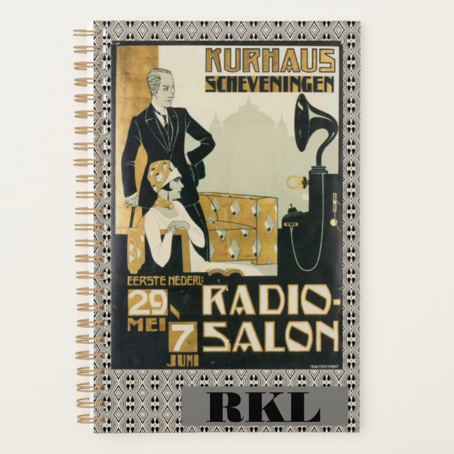 Agenda Vintage 1920 Países Baixos Kurhaus Radio Salon (Frente)